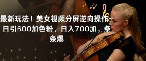 最新玩法!美女视频分屏逆向操作~日引600加色粉,日入700加,条条爆【揭秘】-云帆项目库