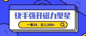 信息差赚钱项目,快手强开磁力聚星,一单20,日入200+【揭秘】-云帆项目库