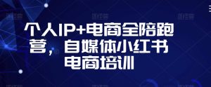 个人IP+电商全陪跑营,自媒体小红书电商培训-云帆项目库