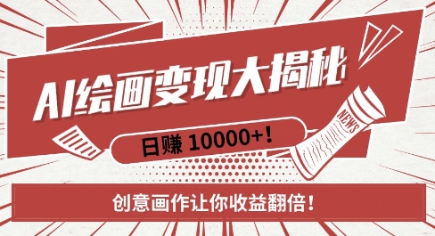 AI梦境绘画致富秘籍，复制粘贴，新手也能快速掌握，创意画作让你收益翻倍-云帆项目库