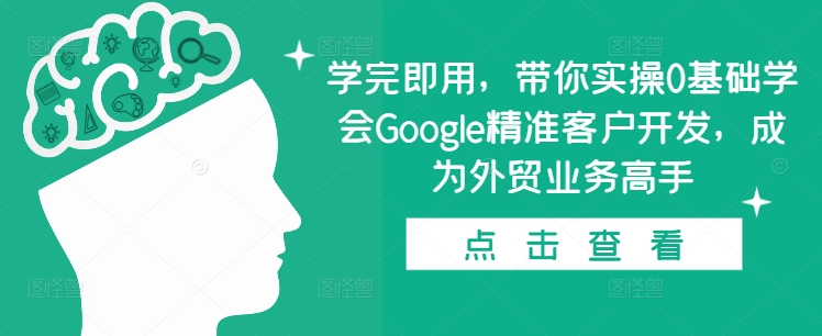 学完即用，带你实操0基础学会Google精准客户开发，成为外贸业务高手-云帆项目库