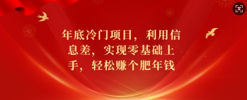年底冷门项目，利用信息差，实现零基础上手，轻松赚个肥年钱【揭秘】-云帆项目库