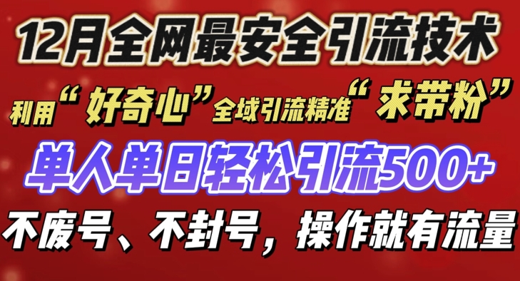 12 月份全网最安全引流创业粉技术来袭，不封号不废号，有操作就有流量【揭秘】-云帆项目库