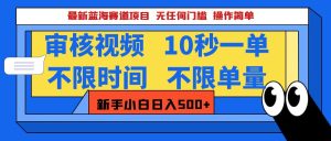 最新蓝海赛道项目,视频审核玩法,10秒一单,不限时间,不限单量-云帆项目库